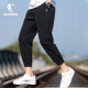 Jordan sports pants men's hoodie pants trousers autumn and winter plus velvet warm casual trousers closed running knitted pants men 1390R black/quick drying-zipper pocket S 165/70A