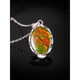 Shiximusi natural ammolite stone owl pendant women's clavicle chain fashion personality #BCSD2X-9