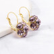 Lu Lingqing purple crystal earrings 2022 new trendy temperament small and exquisite earrings fashion earrings purple earrings