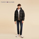 Tommy Hilfiger [Ropa de algodón de pan] Fashion de otoño e invierno Fashion Capele Letter Chaqueta con capucha cálida Hombres 02539 BDS clásico Black L (recomendado: 150-165Jin [Jin iguala 0.5 kg])