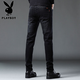 Playboy (playboy) Black Jeans Men's Summer New Trendy Casual Korean Style Slim Feet pantalons Stretch Business Pantals Black X-1157HH1048 30