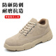 Dinggu labor protection shoes men's work shoes anti-smash and anti-puncture function shoes construction site steel head breathable and odor-proof and light soft sole wear-resistant brown full leather light and comfortable four-season model 42