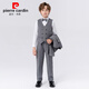 
Pierre cardin children's dress handsome boy British gentleman style suit small children's suit piano hosting performance suit gray 6-piece set (shirt + jacket + vest + trousers + 150cm, recommended weight 68-79 Jin [Jin equals 0.5 kg]