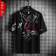 
Karls large size men's clothing fat short-sleeved T-shirt trendy brand men's plus fat plus size young students' extra-large five-point shorts trend 722[T-shirt] 9XL (300-325Jin[Jin equals 0.5 kg])