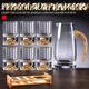 XIJUE green turquoise crystal glass white wine cup one cup spirit cup two or two cups Moutai cup set new gold foil white wine cup wine dispenser set green turquoise two or two cup gift box seven-piece set