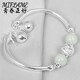 Hanzhu pure silver s999 silver bracelet, jade bead bracelet for women, birthday gift for girlfriend, lucky star