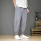 Pangpang Home Casual All-Match Pants Men's Summer Thin Large Size Loose Japanese Retro Wide Legs Ties Body Carrot Harem Pants Black 4xl 170-190Jin [Jin equals 0.5 kg]