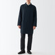 无印良品 MUJI 男式 羊毛混 短外套 毛呢大衣 男士男款外套 ADF02C2A 深藏青色 L (175/100A)