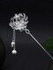 999 silver hairpin with flower steps, tassels, ancient style Hanfu headdress, ethnic style silver hairpin, butterfly and plum blossom silver ornaments, butterfly and flower scented hairpin