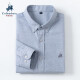 Colombass pure cotton shirt men's striped plaid men's long-sleeved slim no-iron business casual shirt 9040 blue wide stripes 38/165/S