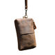 
BARNOROO clutch bag cowhide crazy horse leather retro long men's wallet genuine leather hand grab bag large capacity hand carrying wallet bag Crazy horse leather dark brown (more hard material) small bag