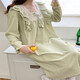 Princess Doretin Style Champion de nuit pour les filles au printemps, automne et hiver, en dentelle douce en pyjamas mi-longueur robe à la maison mince vêtements sx # 9904-1 jupe en dentelle carrée gris xl 170