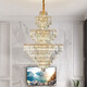 Shilan Light Luxury Duplex Gebäude großer Kronleuchterkristall-Lampen-Villa Wohnzimmer leeres Gebäude mittlerer Bodentreppenleuchte 6628-150*220 cm-drei Farben-Bake-Installation