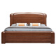 Maiyayue bed walnut solid wood bed double bed Chinese modern minimalist wedding bed large bed light luxury master bed furniture walnut bed 1500*2000mm frame style