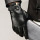 Milechi genuine leather gloves men's winter warm leather gloves for riding motorcycles and driving thin velvet thickened sheepskin gloves brown (velvet) XL