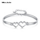 Miss JuJu pt950 platinum heart-to-heart bracelet for women, platinum fashionable and versatile bracelet, weight 8.5-8.7g
