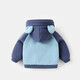Baby velvet hooded coat autumn and winter 0 female baby 1 year old 3 toddler winter clothing boy padded jacket thickened top cotton coat blue 90cm
