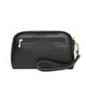 Krokodil -Hemd Doppel Reißverschluss Kopfschicht Cowhide Handgelenksbeutel Frauen Clutch Bag Einfacher langes Geldbeutel T2008 Schwarz