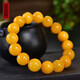 Amber style, one object, one picture, one certificate, beeswax bracelet for men and women, natural amber Buddha beads, full of honey hand beads, round beads, bracelet, 23.74g, 14mm