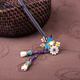 Yanyu Jiangnan retro style original hairpin for women cloisonné amethyst plate hairpin Hanfu step shake ancient costume wooden hairpin hairpin length 16 cm