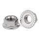 Jinggong 304 stainless steel flange nut, external hexagonal padded anti-slip screw cap, anti-skid hexagonal flange nut, M8 coarse thread 5 pieces