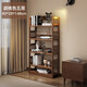 ZHURLINS solid wood bookshelf floor-to-ceiling living room storage rack bedroom storage rack home student study simple corner bookcase 80cm five-layer walnut color imported rubber wood
