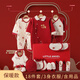Pengyou Newborn Gift Box Set Baby Clothes Pure Cotton Baby Newborn Clothing Supplies Summer and Autumn Full Moon 100 Days Gift 23-piece Set Peaceful and Happy Red Warm Style 59cm (0-6 Months 59, 66 Size Mixed Pack)