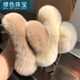 MiU Se Large Real Rex Dragon Hair Back Head Clip Internet Celebrity Oversized Fur Hair Clip Cute Plush Headwear Hair Clip New Year Rex Rabbit Fur Beige 13cm B06