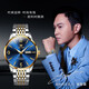 OLEVS Swiss certified brand watch men's mechanical watch fully automatic men's watch double calendar luminous waterproof high-end men's watch OLEVS-9928-steel belt blue