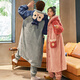 Delia coral velvet couple pajamas for women in autumn and winter long-sleeved bathrobe extended men's nightgown couples can wear home clothes outside 9922 M women (recommended 80-100 Jin [Jin equals 0.5 kg])