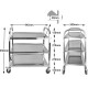 AEY stainless steel mobile food delivery cart three-layer dining cart kitchen rack fast food restaurant service cart