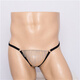 Men's thong one strap sexy transparent pouch gun bullet separation hoop tassel lace physiological underwear men's sex toy white one size