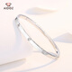Aido diamond pt950 platinum bracelet for women, shiny plain ring, glossy oval chaise bracelet, inner diameter 58mm, weight 14.44g, width about 4.0mm