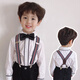 Hui beautiful Korean version of children's suspenders clip baby suspenders spring and autumn boys and girls four-clip suspenders Korean suspenders clip Tibetan blue
