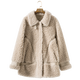 
Dilovie Parke women's clothing 100% wool pellet sheep shear coat overcoat women's mid-length winter new Korean version Forest Green S (90-115Jin [Jin equals 0.5 kg])