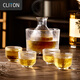 CLITON handmade gold-edged hammered Japanese sake cup and pot set wine dispenser rice wine warmer gift box 6-piece set