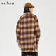 Réponse au Mystery 2022 Winter Style rétro Retro Fashionable littéraire à carreau de laine de laine de longueur pour les femmes 229md6197 Dark Coffee XS
