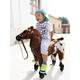 Pony -Puppe, die simuliert sein kann, tierisch rockig Pferdplüschspielzeug großer Zhuge Reitfitness Horse Schieberpferdbraun und weißes Pony mit Rädern Länge 82 cm * Höhe 68 cm können 180 Jin standhalten [Jin gleich 0,5 kg] Gewicht Gewicht
