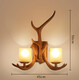 Shusheng European wall lamp indoor foyer Nordic retro industrial style deer antler lamp personalized creative living room aisle American antique deer head decoration B3030