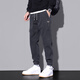 Woodpecker casual pants men loose ties summer new style Harun trendy workwear versatile sports pants men 9859 black + 9859 gray M