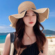 GLO-STORY草帽女 百搭大檐防晒遮阳帽波点蝴蝶结飘带太阳帽沙滩帽WMZ824170