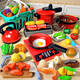 Xidici plays a kitchen toys children's large-size girl cooking set boy simulated kitchenware chewy music delivery storage box [81 pieces set] chewy music induction cooker 61 children's day gift 61 gift 618