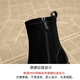 Lu Rang Song Frauen Martin Boots Frauenschuhe dicke Ferse plus Fleece-Stiefel Frühling und Herbst Neue High-End Korean kleine Knöchelstiefel modische kurze Stiefel Dünne Stiefel Schwarze Heel Höhe 6 cm 38