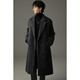 W2X winter heavy thickened water rippled large long wool coat men's mid-length high-end girl jacket Glacier gray M