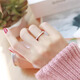 Luruo 18K gold ring for women AU750 rose gold baby's breath couple ring ring 2024 new trend 18K color gold baby's breath ring 4MM US size 5 country