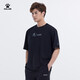 KELME/卡尔美短袖男夏季官方休闲白色T恤 运动潮流文化衫简约图案上衣 6227TX1067 黑色 M
