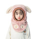 Muchiston children's hat autumn and winter outdoor riding windproof mask for boys and girls, ear protection hood, baby scarf all-in-one hat, pink hat + protective cover, can be worn by 3-8 years old
