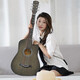 
Guitarist guitar 41 veneer spruce guitar for beginners for boys and girls. Folk guitar entry-level single guitar 38-inch veneer erasing color gray Gift bag + tutorial
