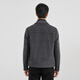 Lilan Light Fashion Men's Two-Color Jacquard Woolen Coat Men's Short Cashmere Blended Wool Jacket Q4DYR511 Dark Gray 3XL (185)