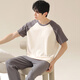 Pyjama masculin modal pour le printemps et l'été pour hommes 100% coton pure panton à manches courtes adolescents Ins Trendy costume de sport maison 09m13601 l